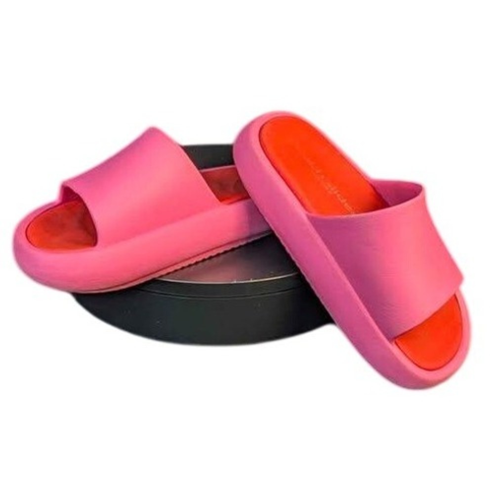 J/Slides Squish EVA Platform Slides~Fuchsia Pink/Red ~Women Sz 5/ Kid Sz 3.5-4.5